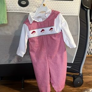 Santa longall with collar button up shirt